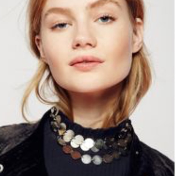Anthropologie Jewelry - Anthropologie Lena Bernard Silver Sequin Choker
